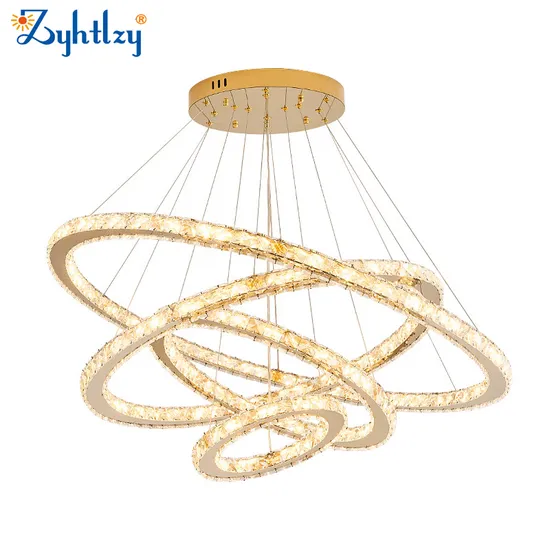 Modern Luxury French Round Gold LED Pendant Light Staircase Long Ceiling Chandelier Lighting K9 Crystal Chandelier (ZY-QS-1033)