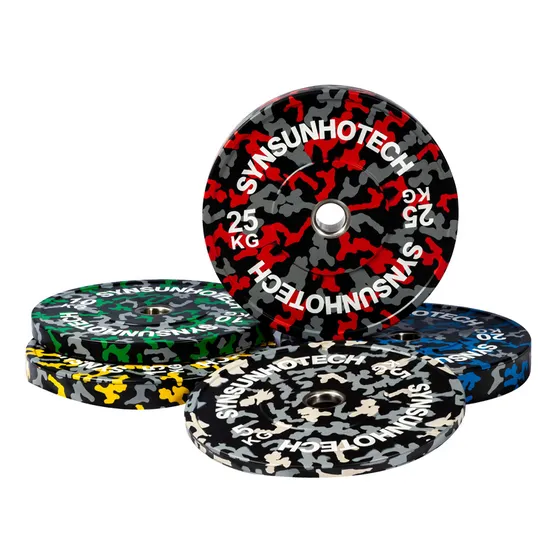 Camouflage Virgin Rubber Bumper Barbell Plate