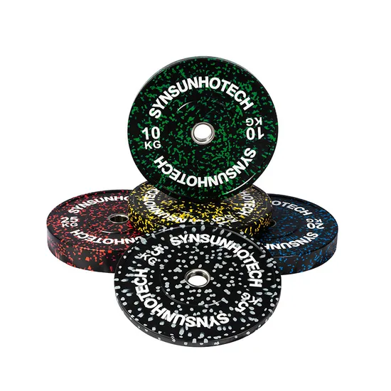 Speckle Rubber Barbell Gym Weightlifing Bumper Plate Crossfit Gym Powerlifting