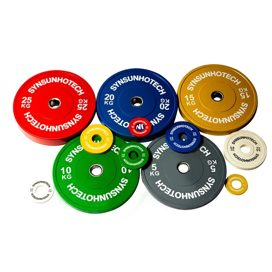Color Virgin Rubber Bumper Plate with Custom Logo Free Weight Body Building Bumper Plate