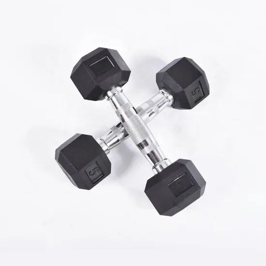 Customized Body Building Gym Equipment Rubber Hex Dumbbell