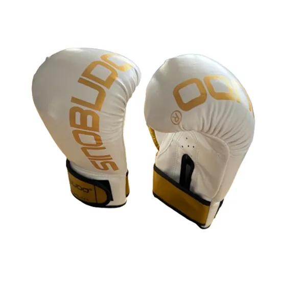 Wholesale Training Leather Kickboxing Black White Mitts Focus Workout Ventilated Boxing Gloves