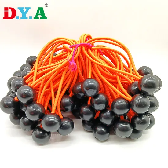 Factory Polyester and PVC Ball Bungee Cords Strong Elastic Adjustable Bungee Cord with Ball for Tent Trampoline
