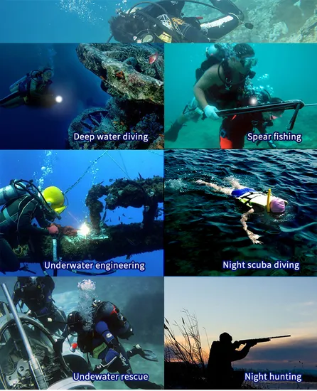 OEM ODM Waterproof Diving Flashlight Underwater Diving Torch with CREE LED