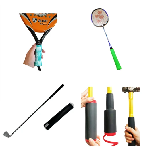 Customized Skid Proof Cold Shrink Tool Grip Silicone Rubbe Cold Shrink Handle Grip Tube for Sports Racket