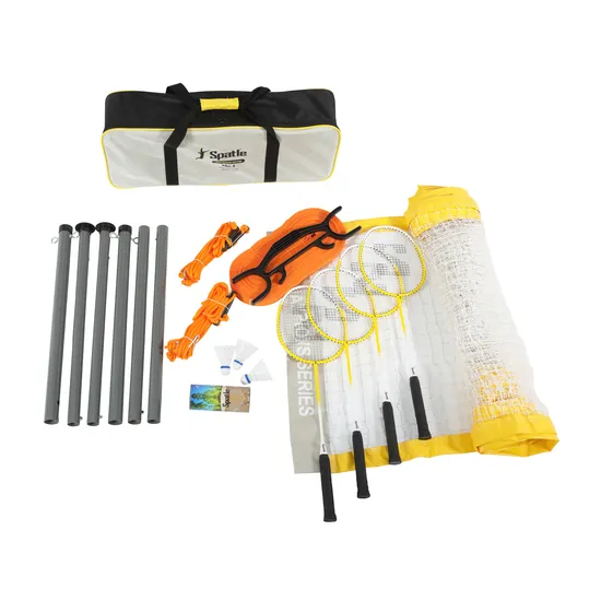 Lightweight Iron Badminton Set with Net/Racket/Shuttlecocks for Family Fun
