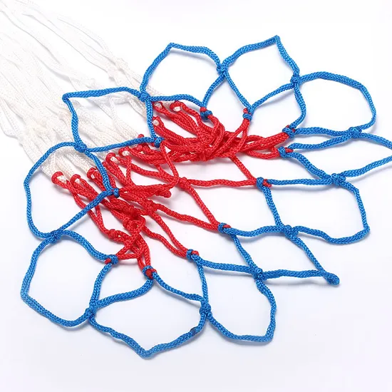 Factory Custom Multicolor Red White Blue Duty Basketball Net for Club Match