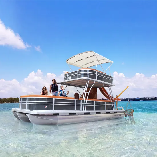 2024 Aluminum Electric Motor Party Double Decker Pontoon Boat with Bathroom