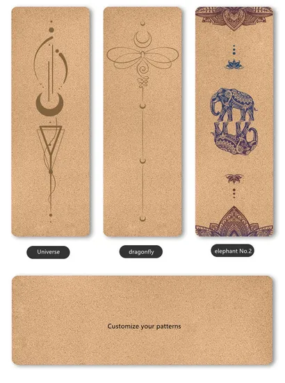 Custom Abrasion Resistant Harmless Natural Anti-Slip Eco-Friendly Cork TPE Yoga Mat