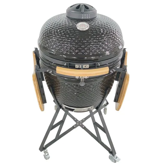 Premium Outdoor Ceramic BBQ Smoker Grill with Cast Iron Vent