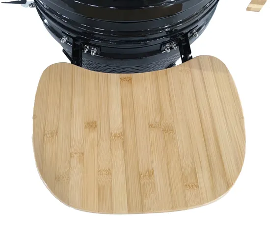 Durable Orange Charcoal Ceramic Kamado Grill with Cast Iron Top Vent