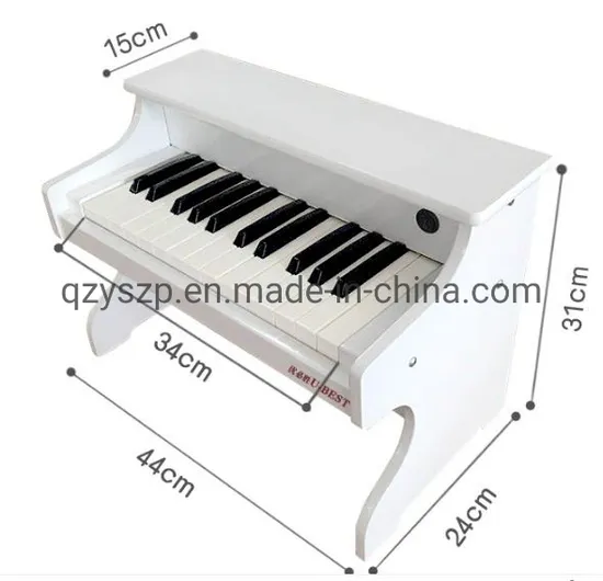 China OEM 25 Key Educational Acoustictoys White Piano Children Wooden Piano