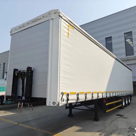 2/3 Axle Curtain Side Box/Van Type 45FT Cargo Transport PVC Tarpaulin Sliding Cargo Truck Semi Trailer with Air Suspension BPW Axle