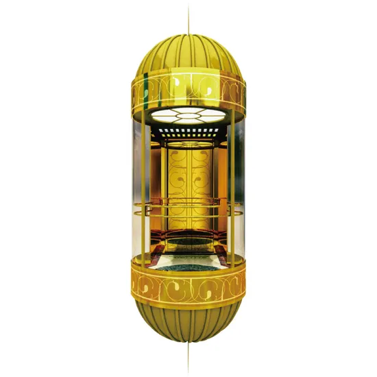 1600kg 1.5m/S Panoramic Elevator with Titanium Mirror Stainless Steel