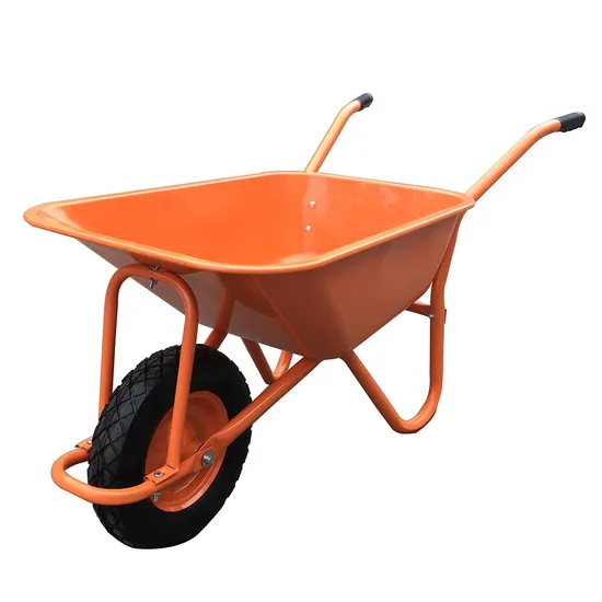 Wb5009 85L Galvanized Garden Construction Tool Metal Wheelbarrow with pneumatic Wheel