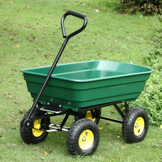 Garden Hand Cart Transport Trolley Garden Trolley with Handle Tray Tool Service Cart Dump Cart Dolley