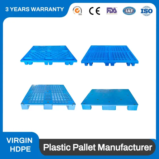 Easy Clean Industrial Recycled 9 Legs Steel Tube Flat Top Plastic Pallets for Flooring Use