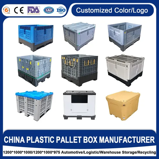 Stackable Big Bulk Container/Fruit Crate/Pallet Bin/Industrial Large Plastic Pallet Box Container/Plastic Container for Sale