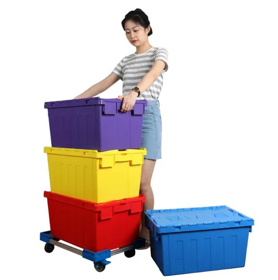 Warehouse Stackable Nestable Plastic Storage Box Container with Hinged Lid