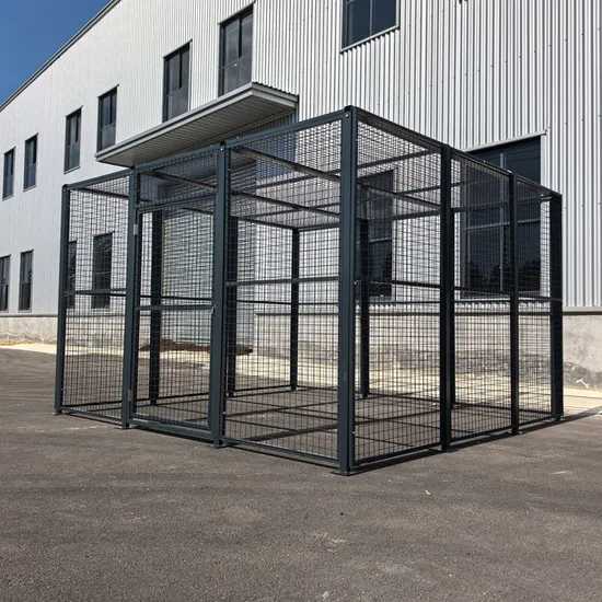 Custom Warehouse Cages Wire Mesh Security Room / Cages with Roof.