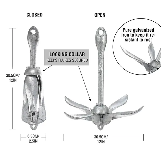 Hot Selling Marine Hardware Stainless Steel Folding Ship Anchor