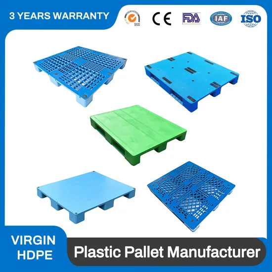 Customized Size 1200*1000/1100*1100 HDPE Euro Single Face Heavy Duty Industrial Big Steel Reinforced Four Way Entry Plastic Pallet with Steel