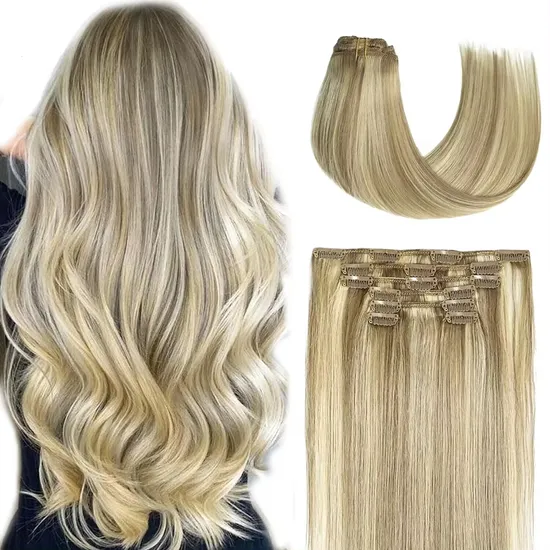 Youzi Thick Human Hair Extensiones Invisible Remy Clip in Hair Extension