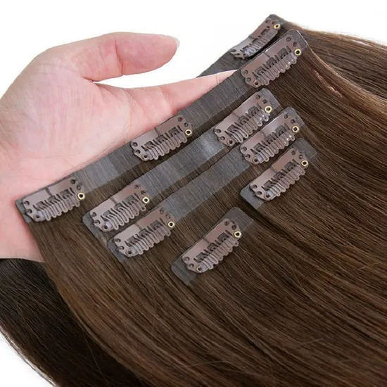 Youzi Wholesale European Raw Human Hair Extensions Brazilian Hair Weft Seamless Russian Remy Virgin Hair Wig Weft Natural Human Hair Clip in Hair Extension