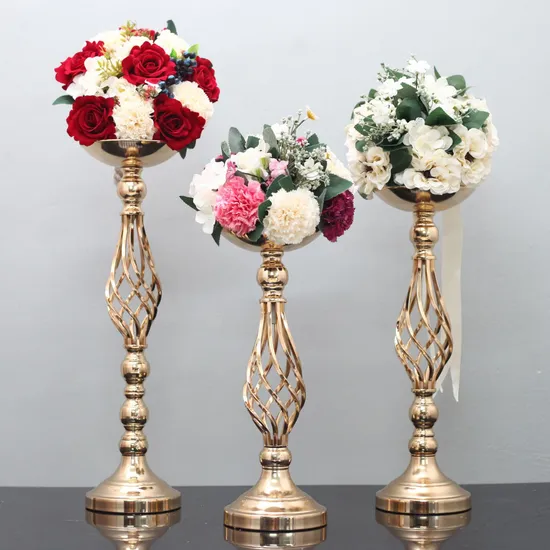 Flower Vase Hotel Decoration Hollow Twist Candlesticks Wedding Road Lead