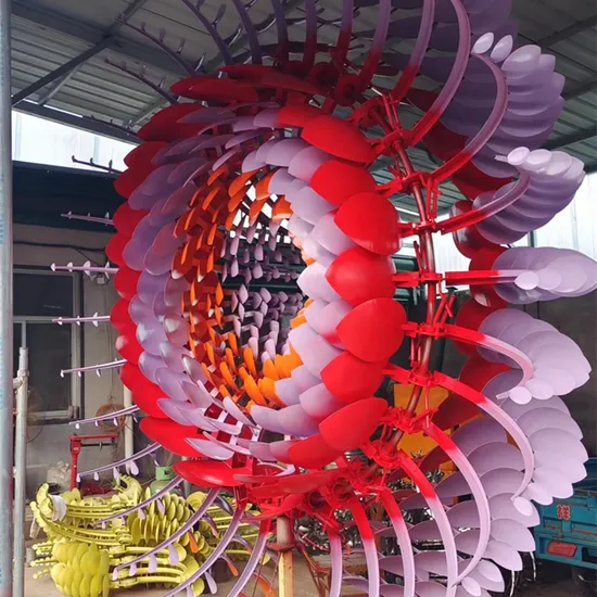 High Quality Outdoor Rotating Wind Stainless Steel Art LED Kinetic Sculpture