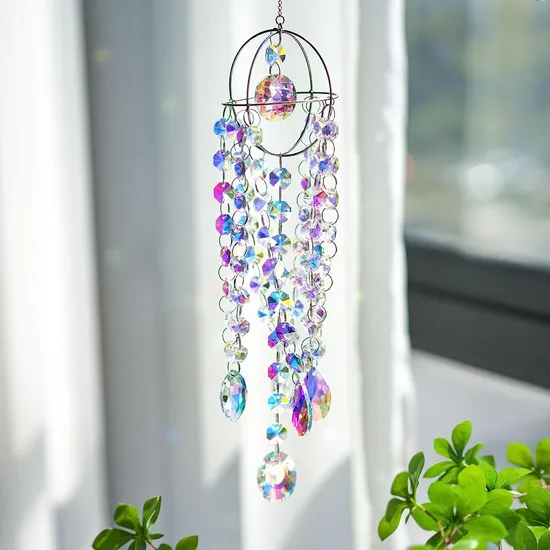 Chandelier Wind Chimes Crystal Suncatcher Window Hanging Sun Catchers Prism Rainbow Maker Pendant Home Garden Decoration