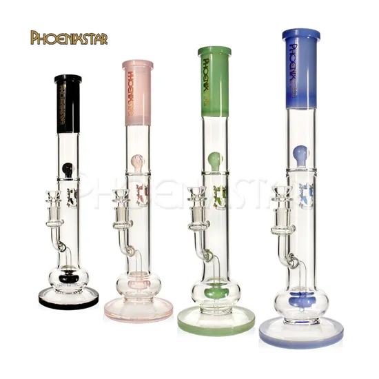 Wholesale China 16.8 Inches Phoenix Star Matrix Perc Pyrex Glass Waterpipe Hookah Mixed Colors Hand Blown Smoking Water Pipe New Design