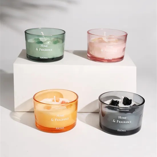 DIY Flameless Aroma Coloured Glass Clear Candle Holder
