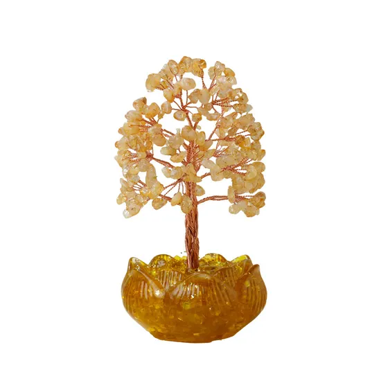 Rainbow Natural Handmade Resin Crystal Gemstone Fengshui Tree Reiki Healing