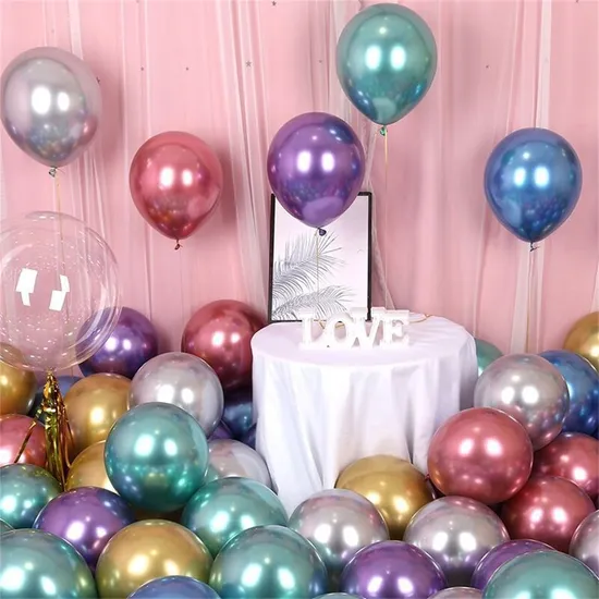 Wedding Holiday Party Decoration Multi-Size Thickened Metallic Chrome Color Balloons