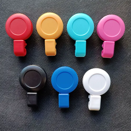 Promotional PVC Metal Materials Round Retractable Badge Reel for Lanyard ID Card Badge Holders