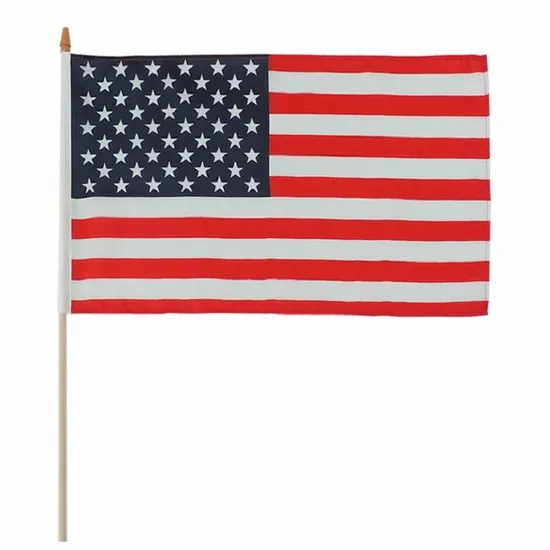 Manufacture Wholesale Cheap Mini Pole National Country Polyester Waving Hand Flag