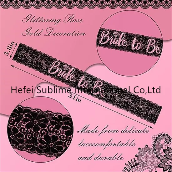 Bride to Be Sash with Shiny Rose-Gold Font Bridesmaid for Bridal Shower