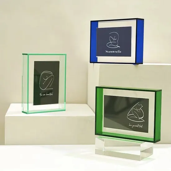 Customized Colored Acrylic Photo Frame Table Display