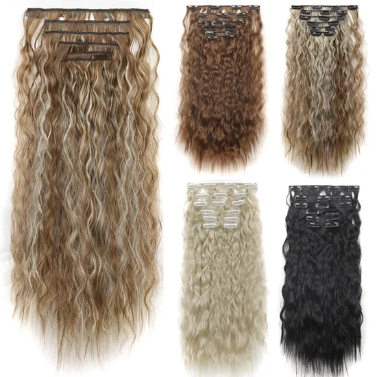 Chemical Fiber High Temperature Silk 16 Card Clip Long Hair Seamless Wig