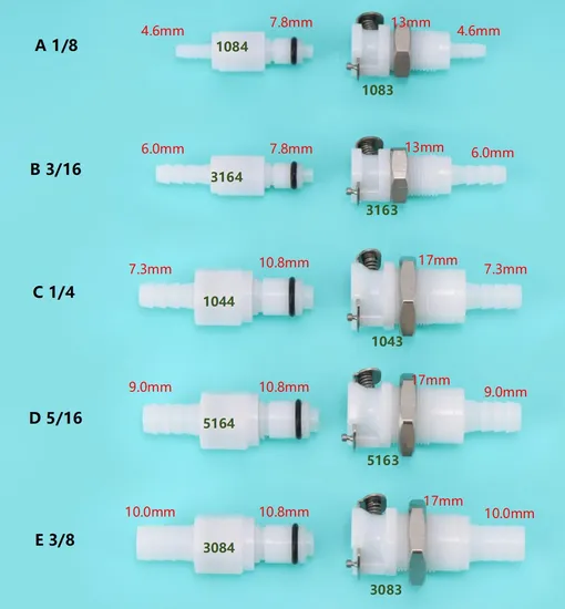 CPC in-Line Hose Barb with Shut off Straight Thru CPC Coupling Conntector