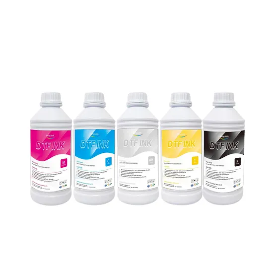 Dtf Ink Water Base Digital Inkjet Ink Cmykw Pigment Ink for I3200 XP600 Printheads
