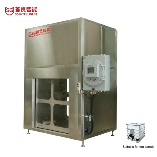 IBC Fully Automatic Vertica Gravity Weighing Filling and Capping Machinery Machine for Solvent/Paint/Chemical/Lubricating Oil/Liquid/Water
