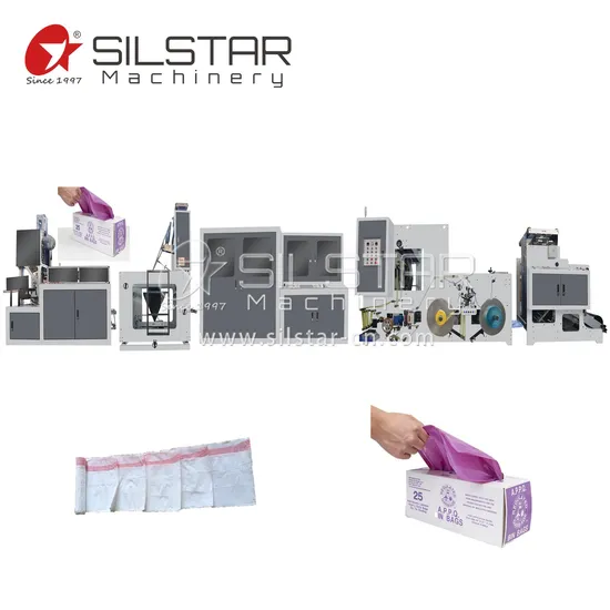 Overlap Interleave Draw Tape Drawstring Garbage Bag Trash Bag Making Machine Plastic Perforation on Roll Poly HDPE LDPE Bag Coreless Bag Making Machine