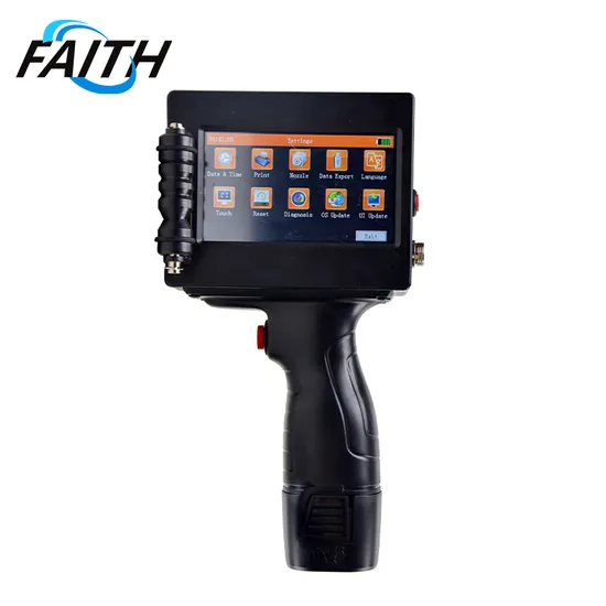 Faith 12.7mm/25.4mm Inkjet Printer Carton Box Bottle Bag Production Line Character Date Qr Code Printing Tij Intelligent Portable Handheld Inkjet Printer