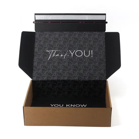 Custom Logo Corrugated Cardboard Carton Brown Zipper Mailing Mailer Box Packaging with Zipper Tear Peel Strip off