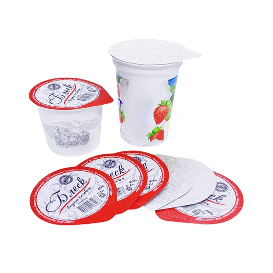 Heat Seal Die Cut Aluminum Foil Lids for Plastic Cup Sealing