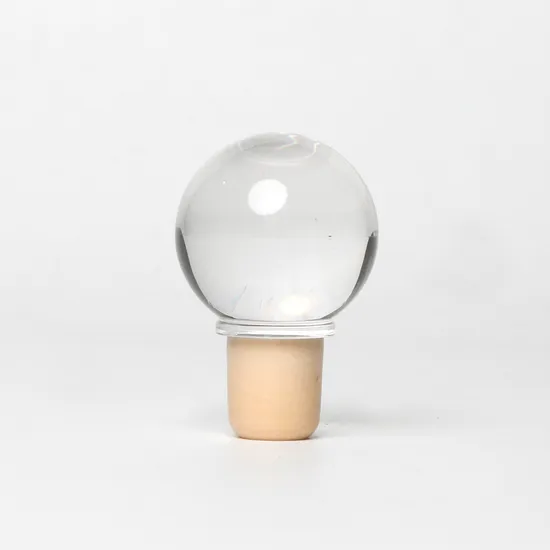 Wholesale Ball Shaped Crystal Acrylic Transparent Cap Synthetic Cork Stopper