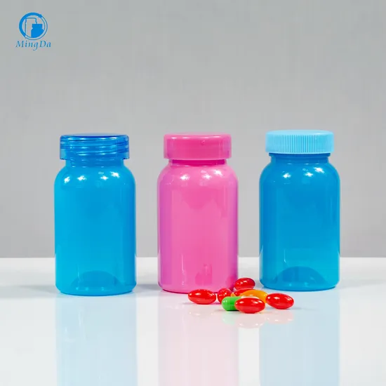 Pet 120ml Plastic Healthcare Products Packaging Colorful Small Bottle Factory with Flip Top Cap
