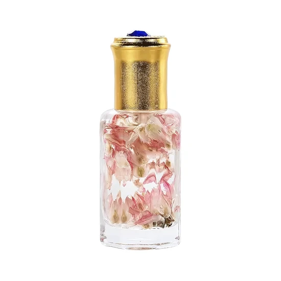 Premium Roll Ball Attar Perfume in Leaf Print Glass Bottle